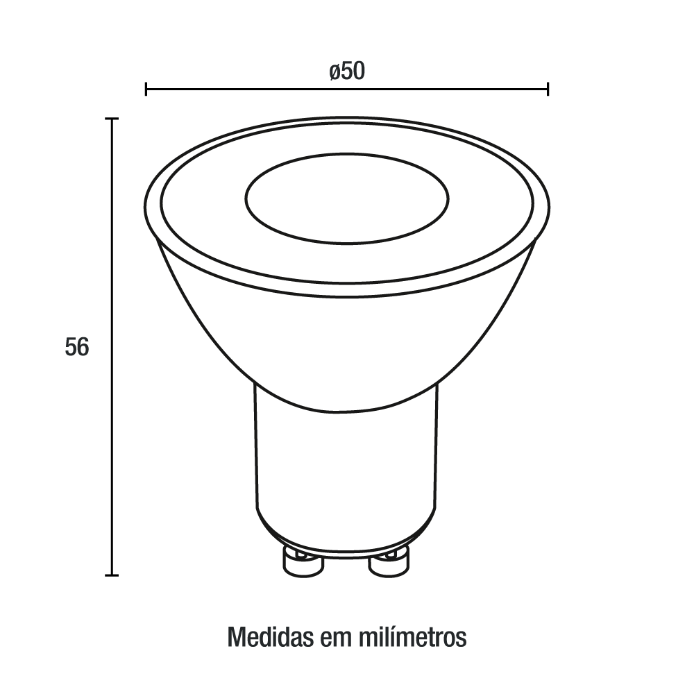 Lâmpada LED MR16 GU10 7W 560Lm Bivolt 3.000K - Blumenau Iluminação