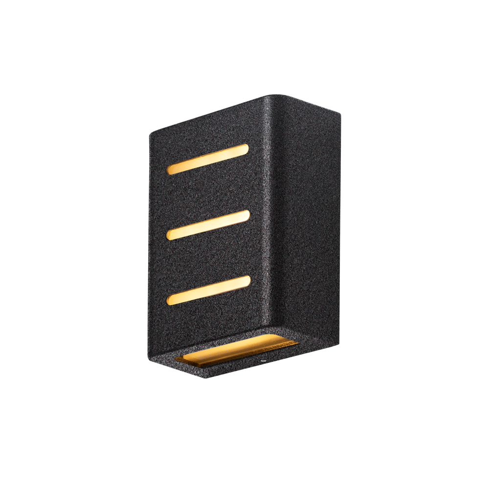 Arandela Fussen 3 Aletas 10x13cm - Preto Texturizado