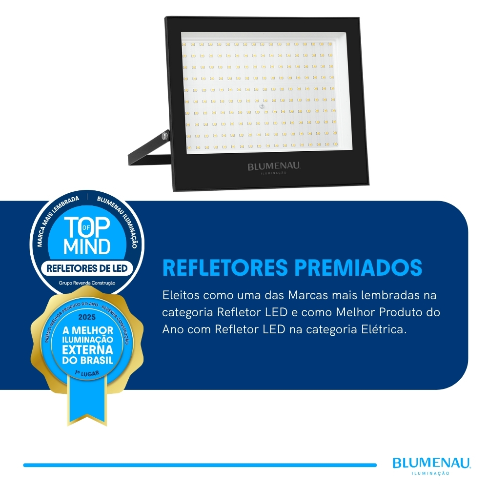 Refletor LED Play 200W Alumínio Bivolt IP66 3.000K - Blumenau