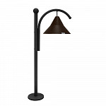Balizador Corten 1m Corpo Preto Fosco e Cúpula Marrom Gold