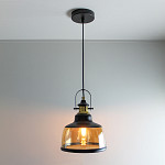 Pendente Soho Vintage - Vidro Âmbar com Preto