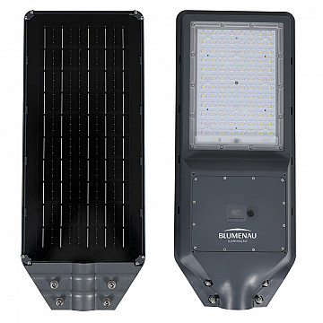 Luminária Urbana LED TECH SOLAR 200W IP66 Bivolt 6.500K Cinza