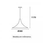 Pendente Téo Alumínio 38cm – Branco Fosco