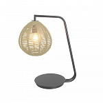 Abajur Maruni 240mm Preto Fosco - Corda Areia