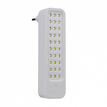 Luminária de Emergência 30 LEDs com Plug 1W 50/100lm Bivolt