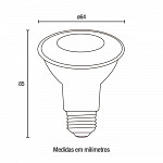 Lâmpada LED PAR20 E27 8W 650Lm Bivolt 3.000K