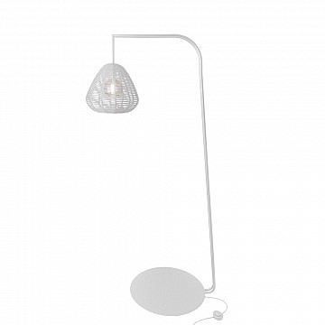 Luminária de Chão Maruni 350mm Branco Fosco - Corda Natural Branco