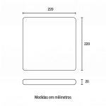 Painel Frameless Quadrado 32W - Branco Quente 3.000K