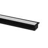 Perfil Embutir Alumínio 2m 48x20mm com 3 Molas e 2 Tampas - Preto