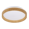 Plafon LED Duetto Redondo 495mm 48W Bivolt TCC Ajustável - Amadeirado