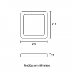Painel LED Play Sobrepor Quadrado 18W Bivolt 6.500K - Preto