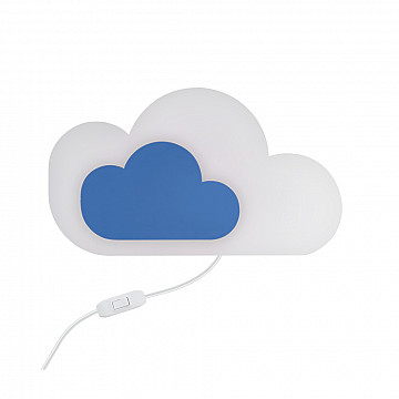 Arandela Cloud Aço 30cm Com Plug e Interruptor - Azul