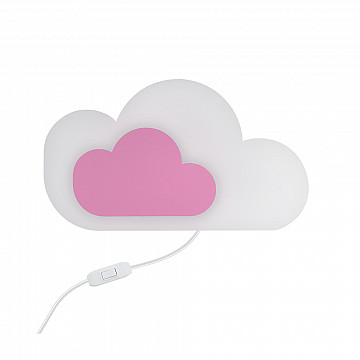 Arandela Cloud Aço 30cm Com Plug e Interruptor - Rosa