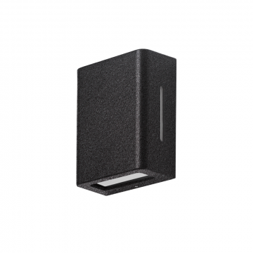 Arandela Fussen 2 Aletas Laterais 10x13cm - Preto Texturizado