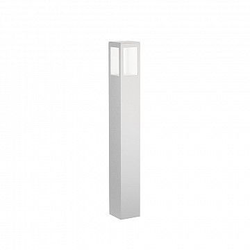 Balizador Garten Alumínio 50cm Lente Vidro - Branco Brilhante