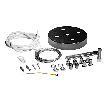 Kit Suspensão para Plafon com Canopla 4 cabos - Preto