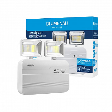 Luminária de Emergência LED 3.000 LM 18W Bivolt 2 Faróis 6.500K - Branco