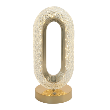 Luminária de Mesa LED Celeste Oval 5W Temperatura de Cor Ajustável - Dourado