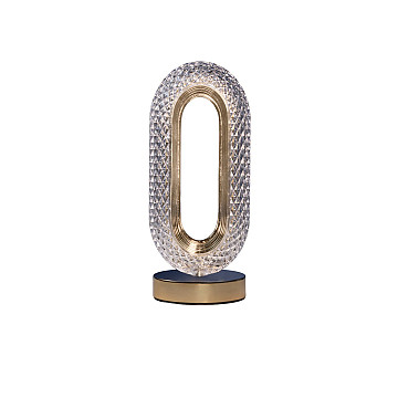 Luminária de Mesa LED Celeste Oval 5W Temperatura de Cor Ajustável - Dourado