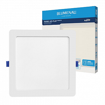 Painel LED Play ABS Embutir Quadrado 18W Bivolt 3.000K - Branco