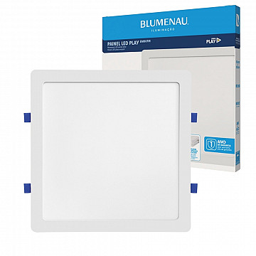 Painel LED Play ABS Embutir Quadrado 24W Bivolt 3.000K - Branco