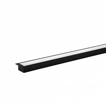 Perfil Embutir 25x14mm Sem Mola 3m - Preto