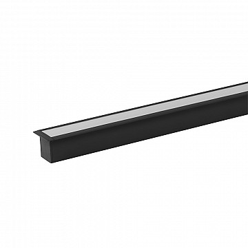 Perfil Embutir 36x27mm Sem Mola 2m - Preto