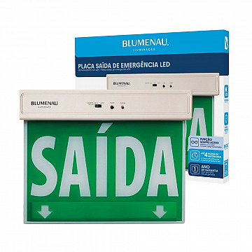 Placa de Saída LED Luz de Emergência 1 Face 1W - Verde