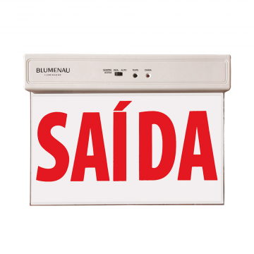 Placa de Saída LED Luz de Emergência 1 Face 1W - Vermelha