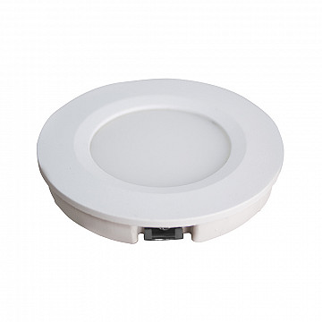 Luminária LED Cabinet Redondo Embutir/Sobrepor 2W 3.000K - Branco